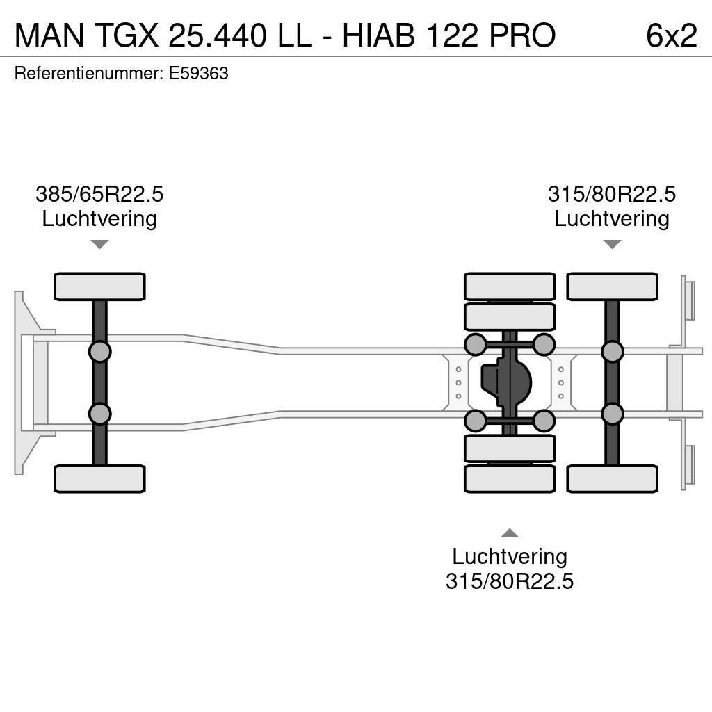 MAN TGX 25.440 LL - HIAB 122 PRO Camion porte container