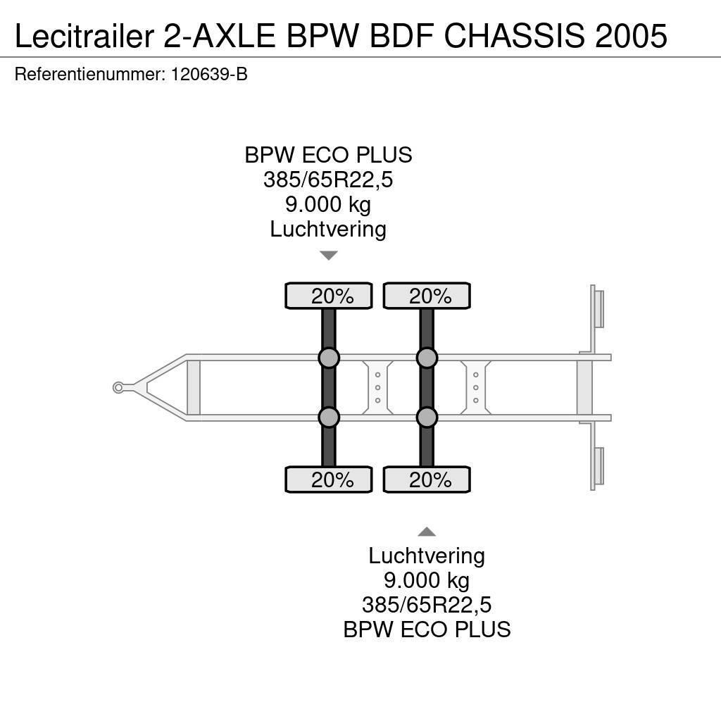 Lecitrailer 2-AXLE BPW BDF CHASSIS 2005 Remorque porte container