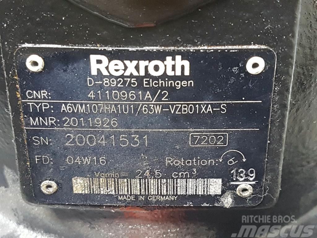 Ahlmann AS50-4110961A-Rexroth A6VM107HA1U1/63W-Drive motor Hydraulique