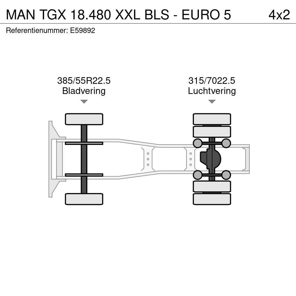 MAN TGX 18.480 XXL BLS - EURO 5 Tracteur routier