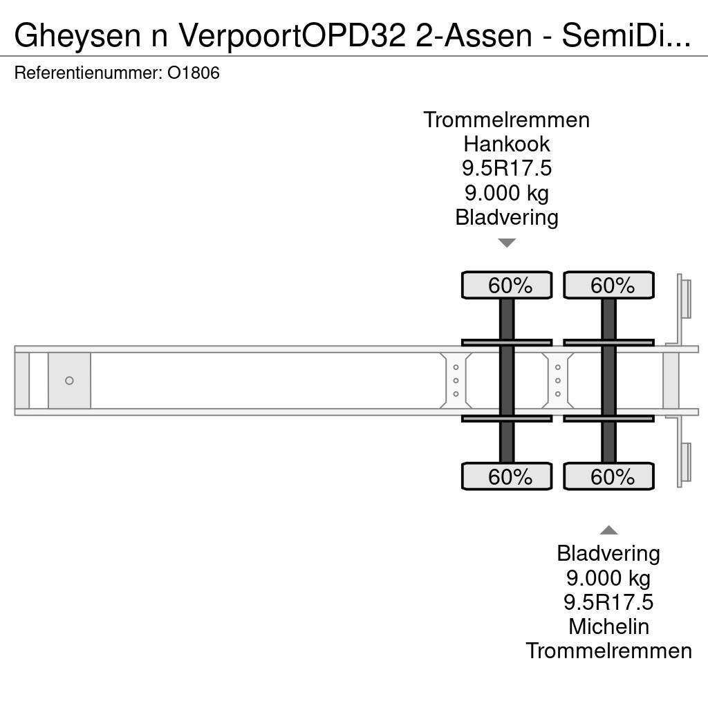 Gheysen n Verpoort OPD32 2-Assen - SemiDieplader - Semi remorque surbaissée