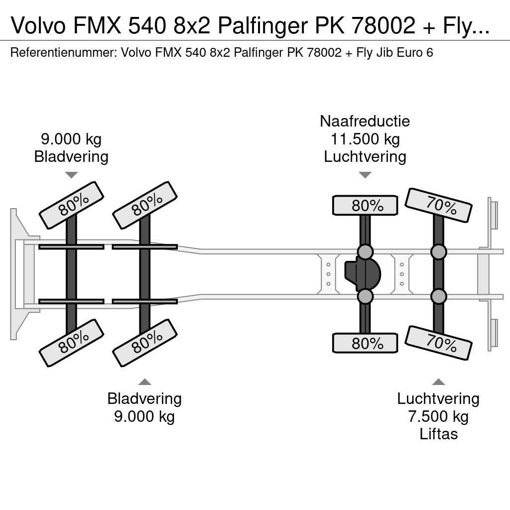 Volvo FMX 540 8x2 Palfinger PK 78002 + Fly Jib Euro 6 Grues tout terrain