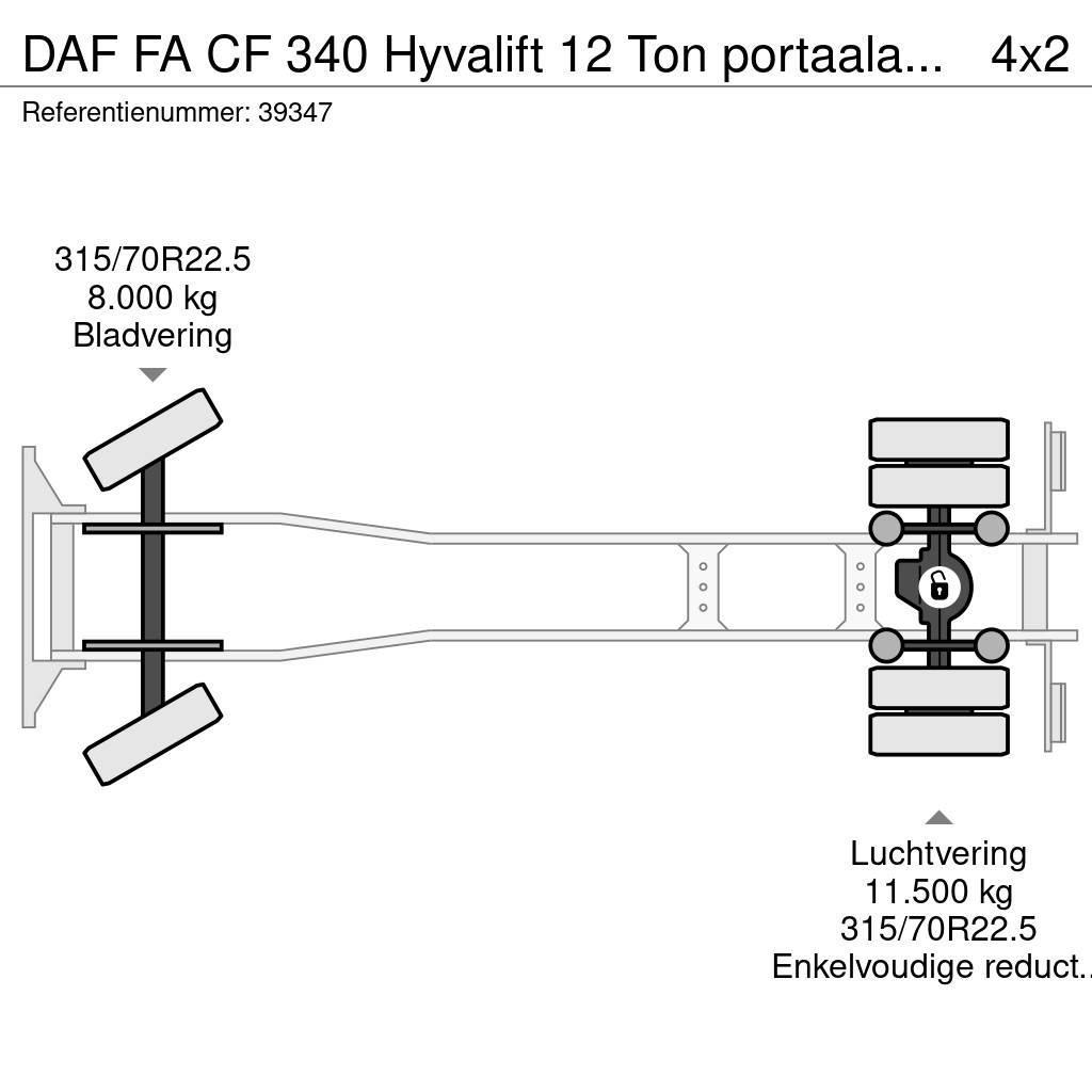 DAF FA CF 340 Hyvalift 12 Ton portaalarmsysteem Camion multibenne