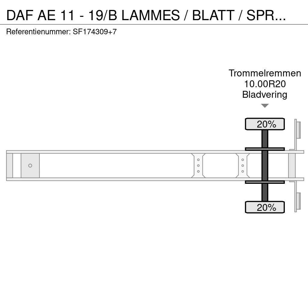 DAF AE 11 - 19/B LAMMES / BLATT / SPRING / FREINS TAMB Semi remorque à rideaux coulissants (PLSC)
