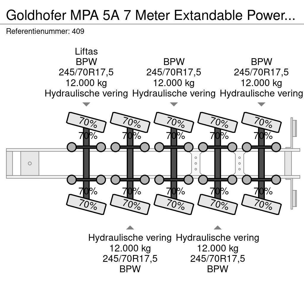 Goldhofer MPA 5A 7 Meter Extandable Powersteering Liftaxle 1 Semi remorque surbaissée