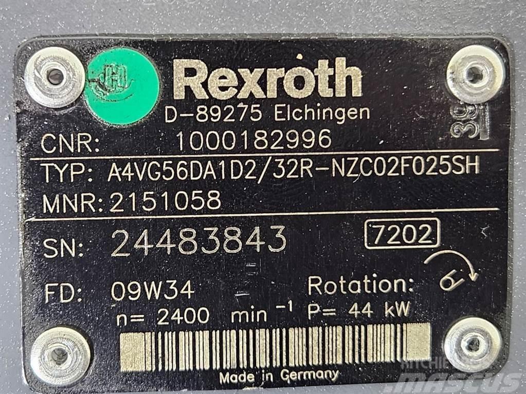 Kramer 1000182996-Rexroth A4VG56DA1D2/32R-Drive pump Hydraulique