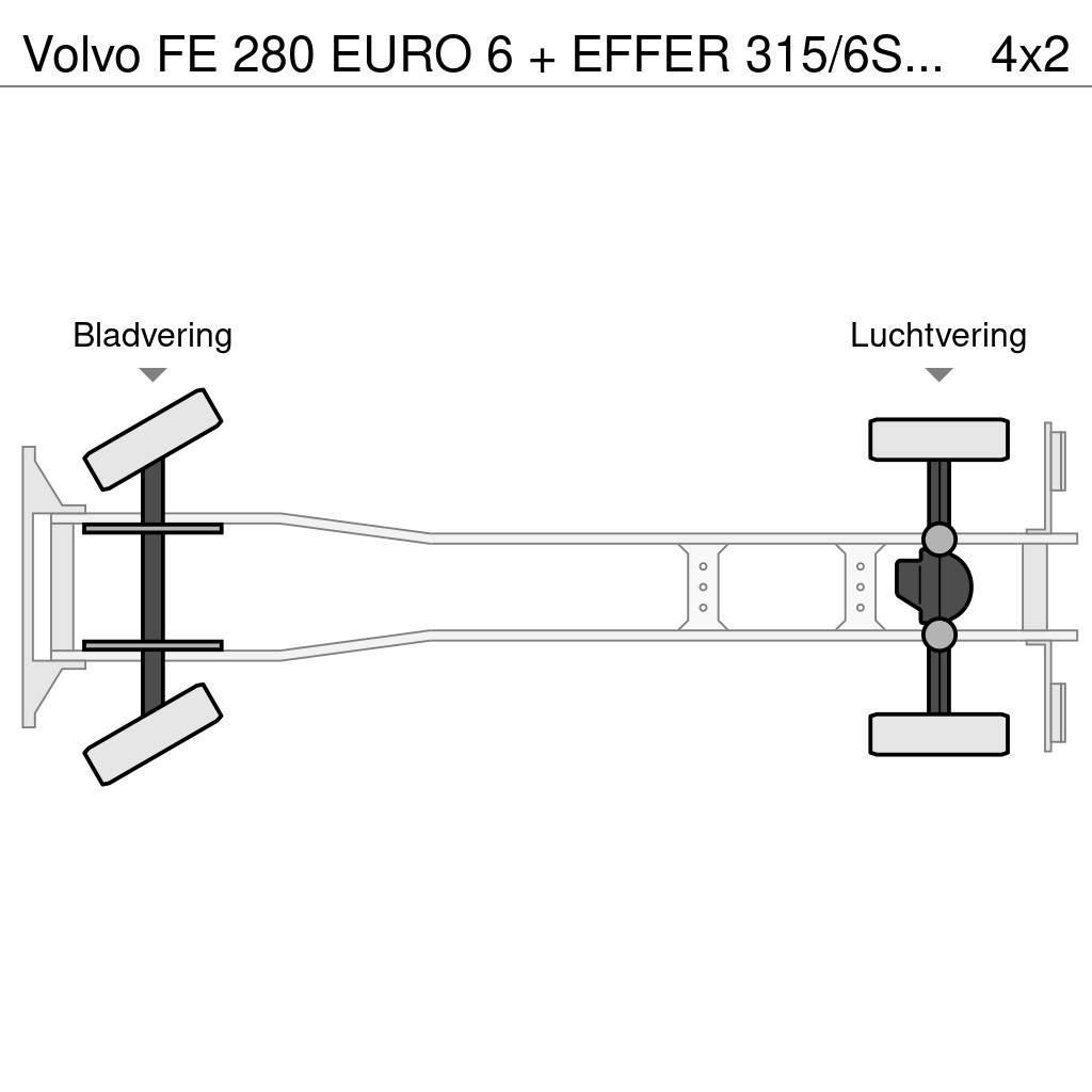 Volvo FE 280 EURO 6 + EFFER 315/6S + JIB 4S / LIER / WIN Grues tout terrain