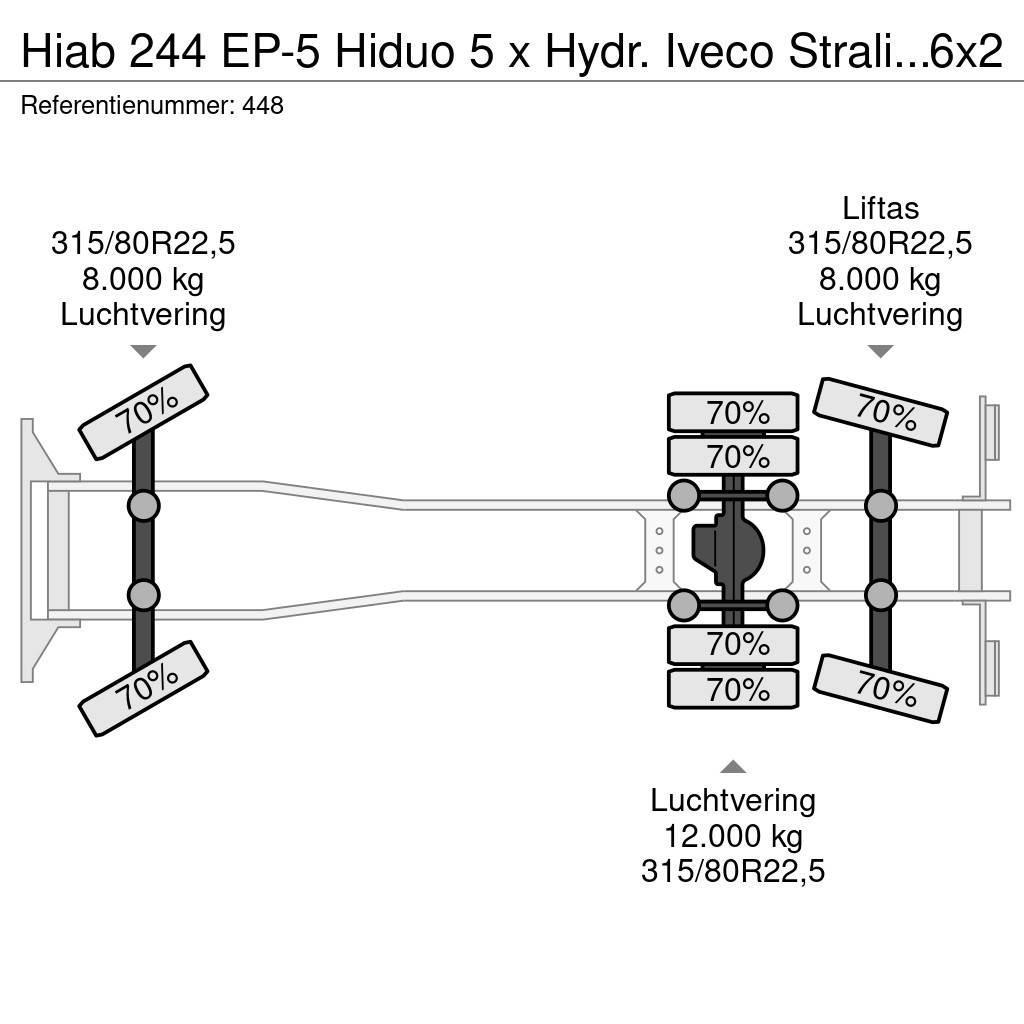 Hiab 244 EP-5 Hiduo 5 x Hydr. Iveco Stralis 420 6x2 Eur Grues tout terrain