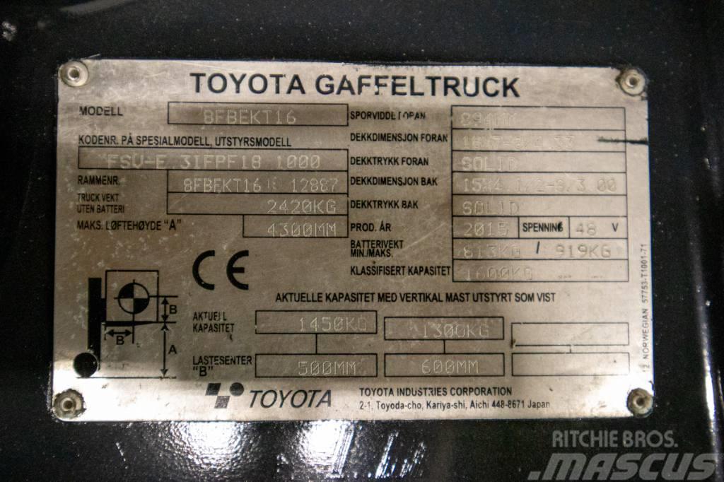 Toyota 8FBEKT16, välutrustad motviktstruck m nytt batteri Chariots élévateurs électriques