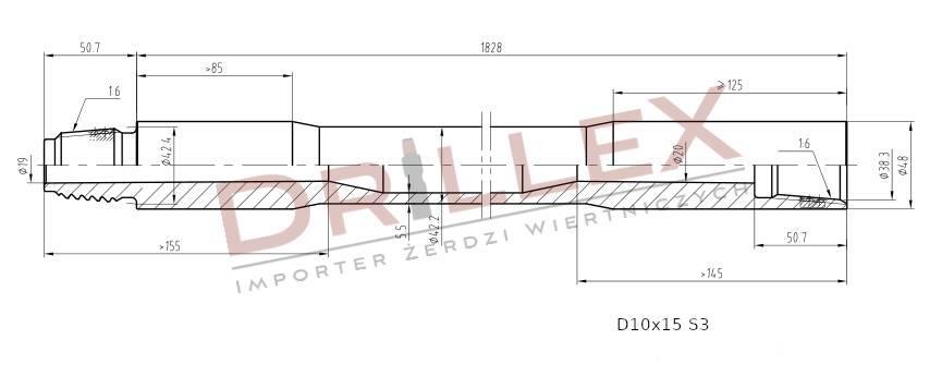 Vermeer D7x11, D9x13, D10x15 S3  Drill pipes, Żerdzie Foreuse horizontale