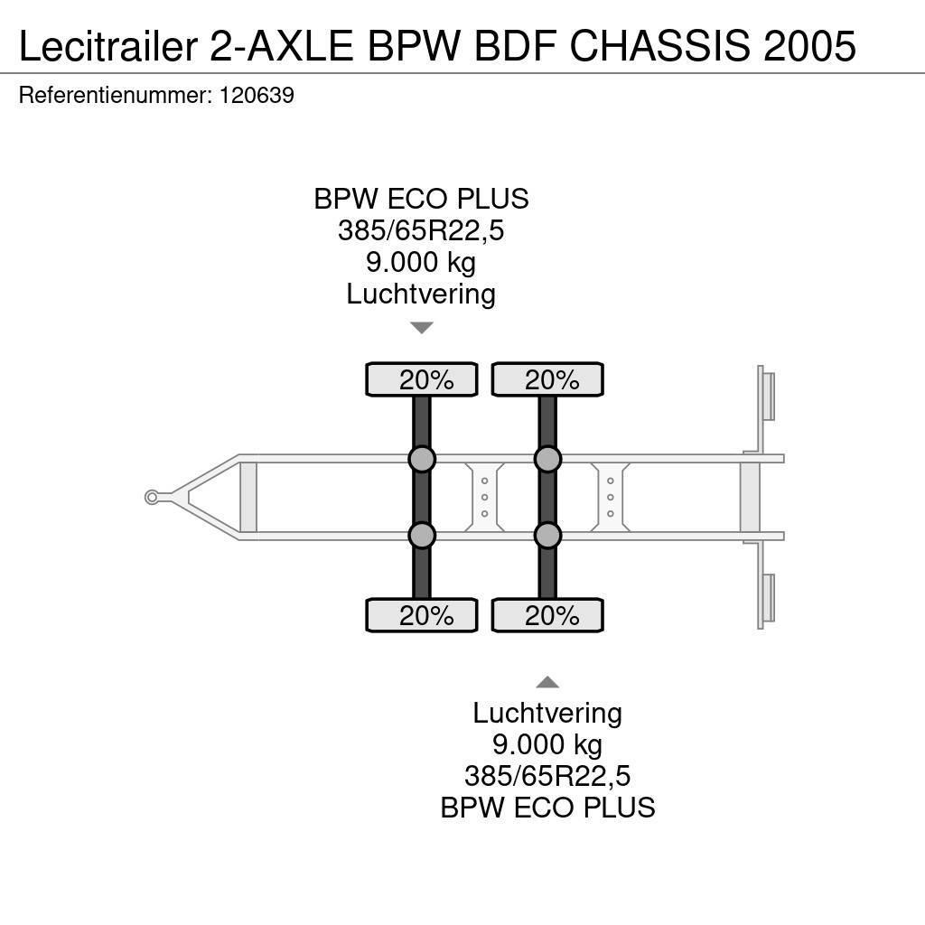 Lecitrailer 2-AXLE BPW BDF CHASSIS 2005 Remorque à bras