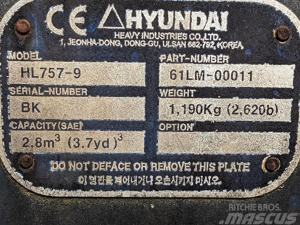Hyundai WLoader Bucket HL 757-9 Autres accessoires