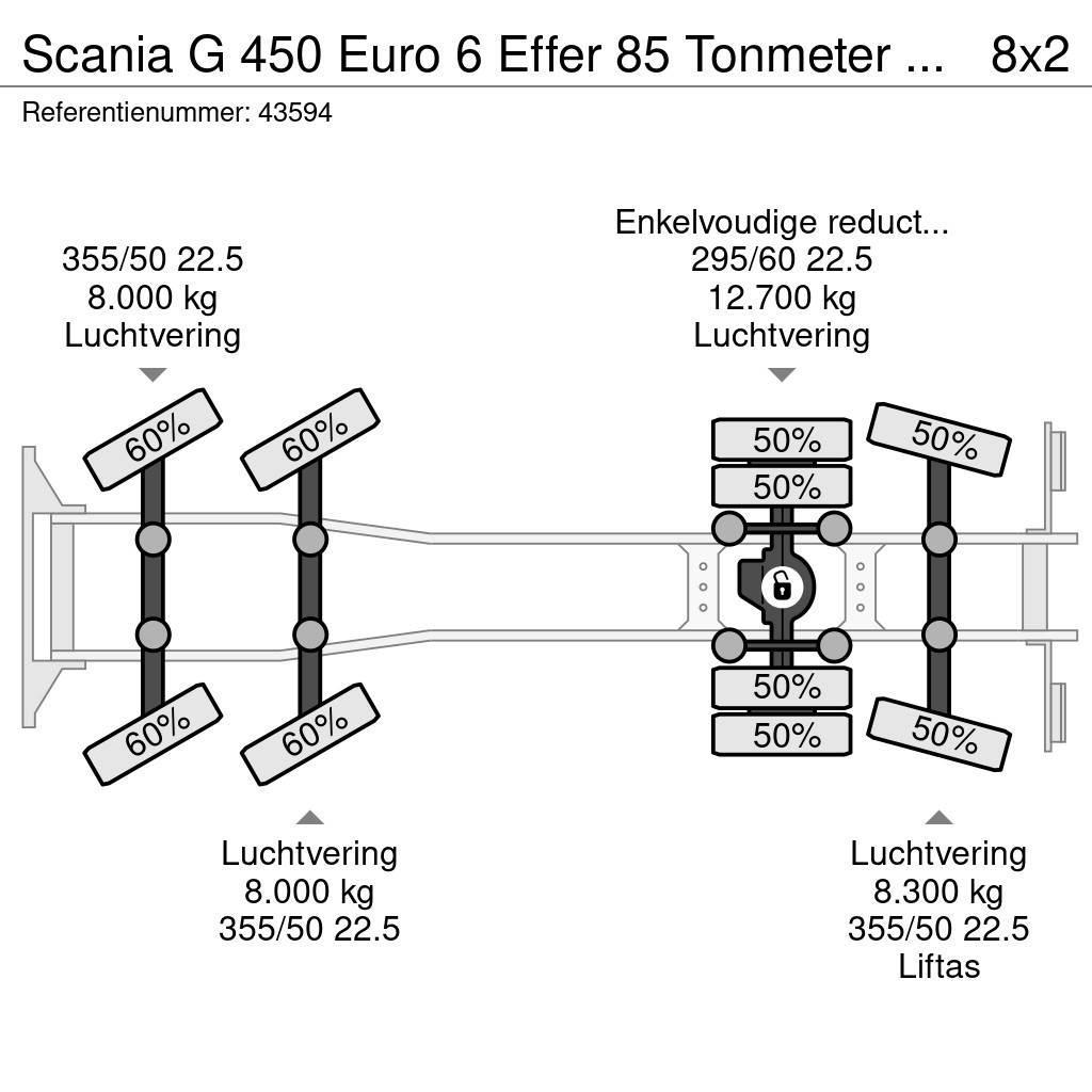 Scania G 450 Euro 6 Effer 85 Tonmeter laadkraan Grues tout terrain