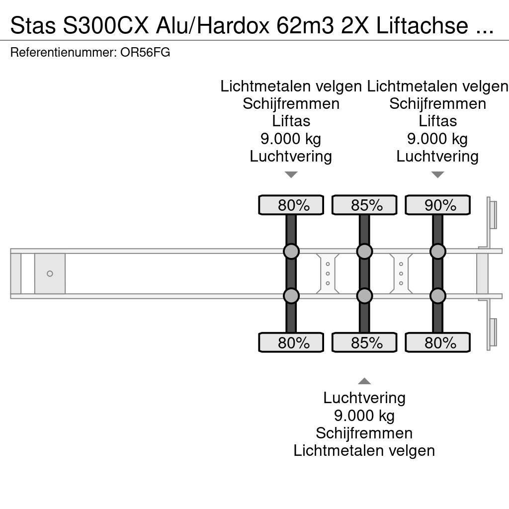Stas S300CX Alu/Hardox 62m3 2X Liftachse Alcoa LED Benne semi remorque
