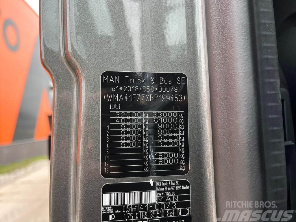 MAN TGS 35.510 8x4 HIAB X-HIPRO 858E-8 + JIB + WINCH / Camion plateau ridelle avec grue