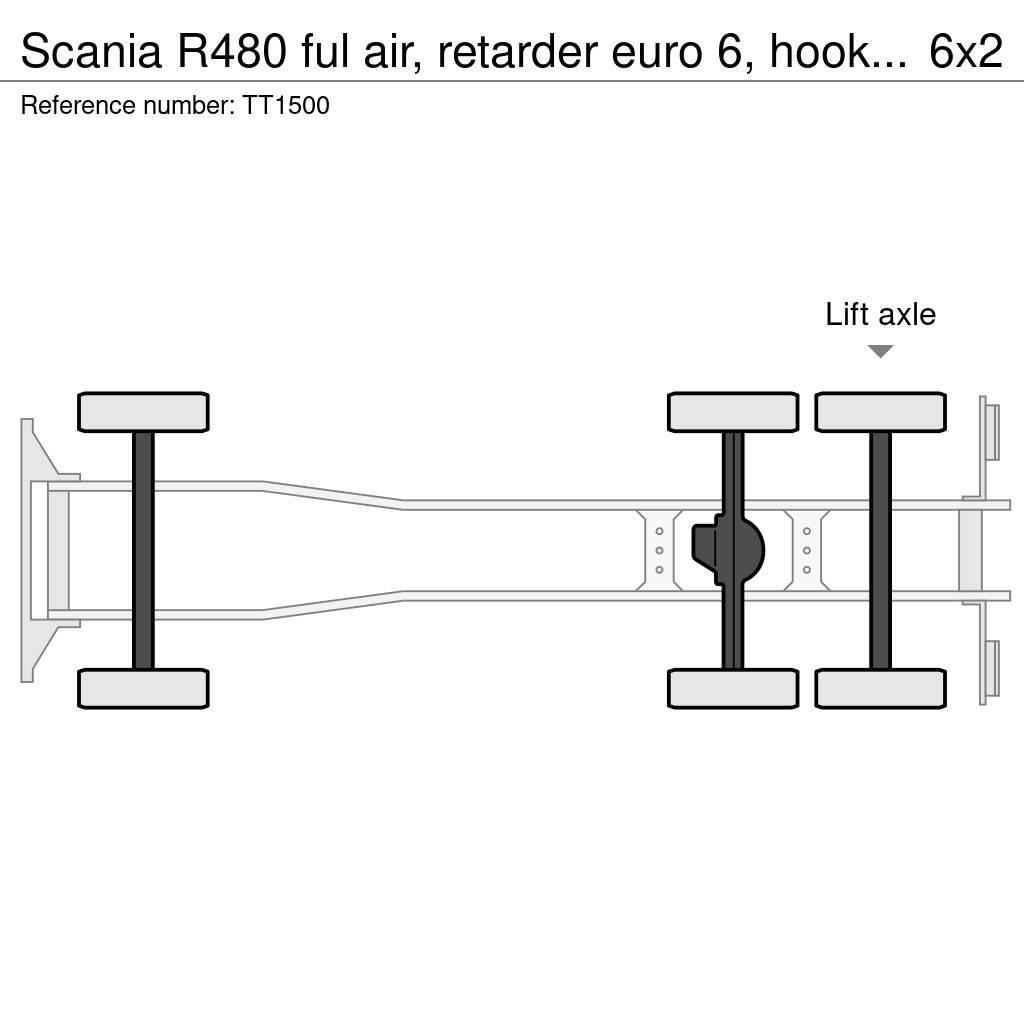 Scania R480 ful air, retarder euro 6, hooklift Camion ampliroll