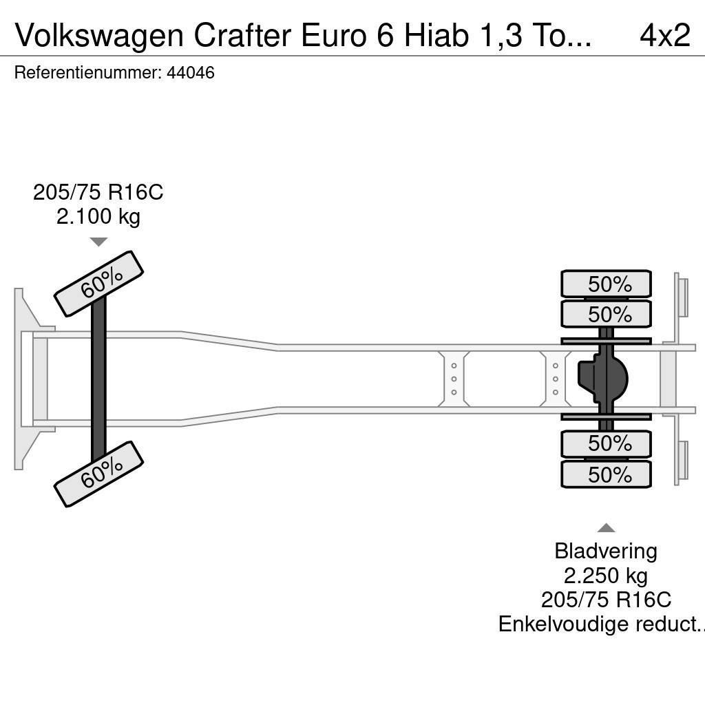 Volkswagen Crafter Euro 6 Hiab 1,3 Tonmeter laadkraan Kipper Camion benne