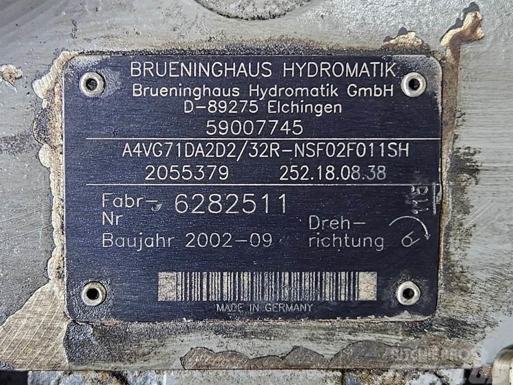Brueninghaus Hydromatik A4VG71DA2D2/32R-Drive pump/Fahrpumpe Hydraulique