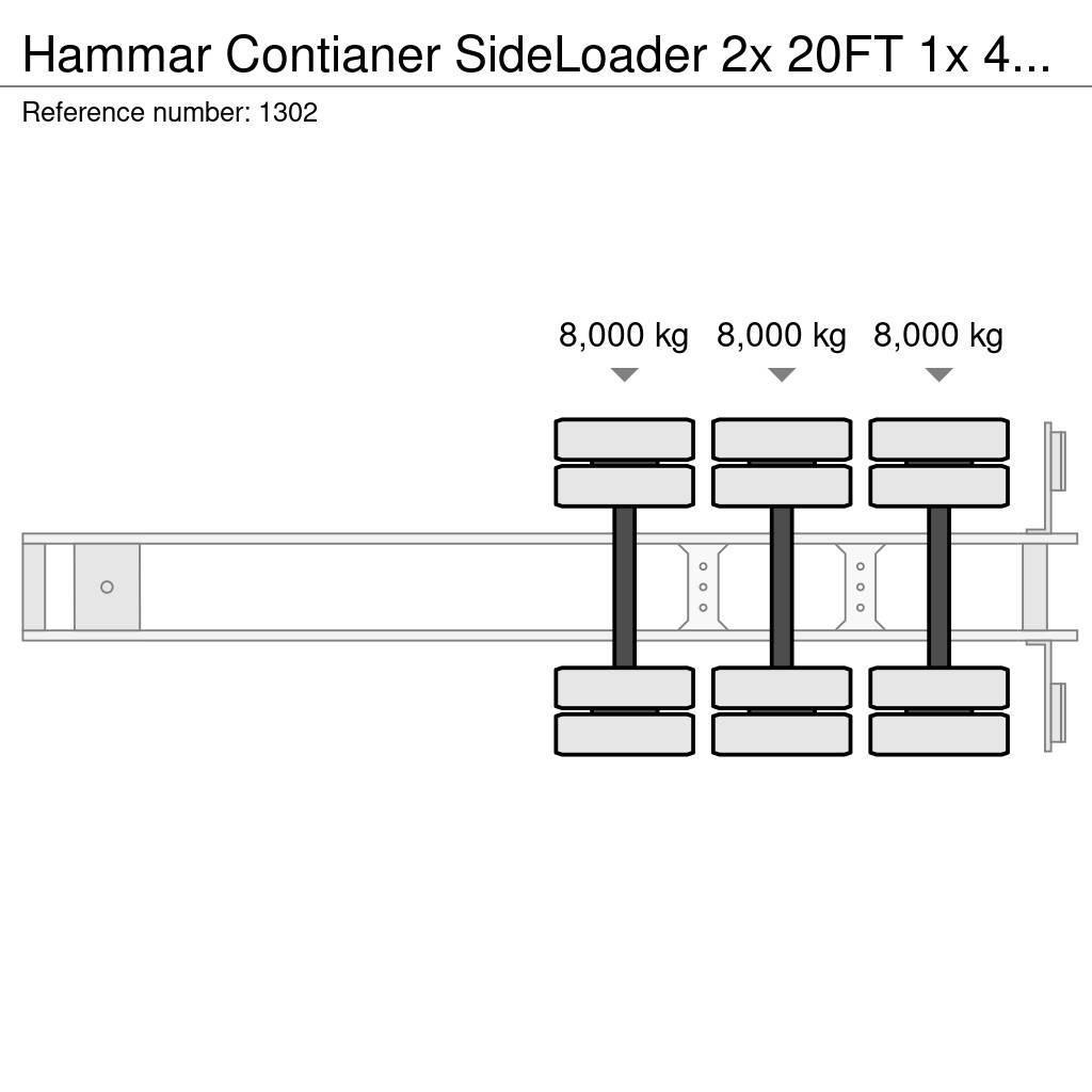Hammar Contianer SideLoader 2x 20FT 1x 40FT Semi remorque porte container