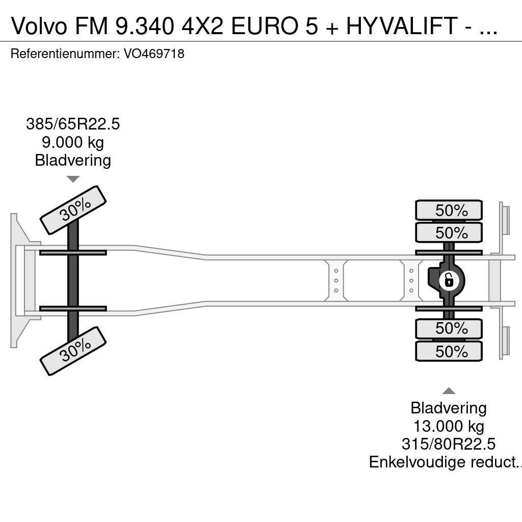 Volvo FM 9.340 4X2 EURO 5 + HYVALIFT - FULL STEEL SUSP. Camion multibenne