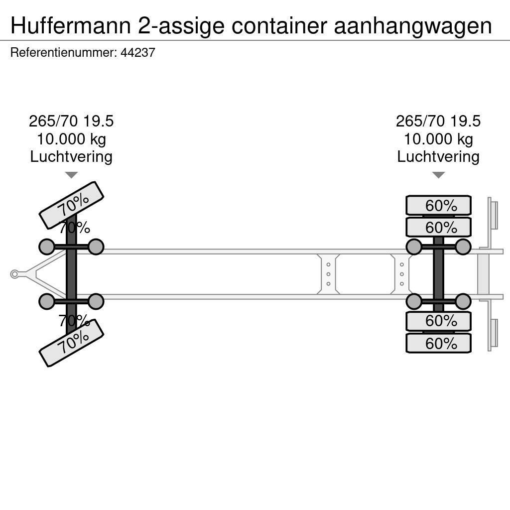Hüffermann 2-assige container aanhangwagen Remorque porte container