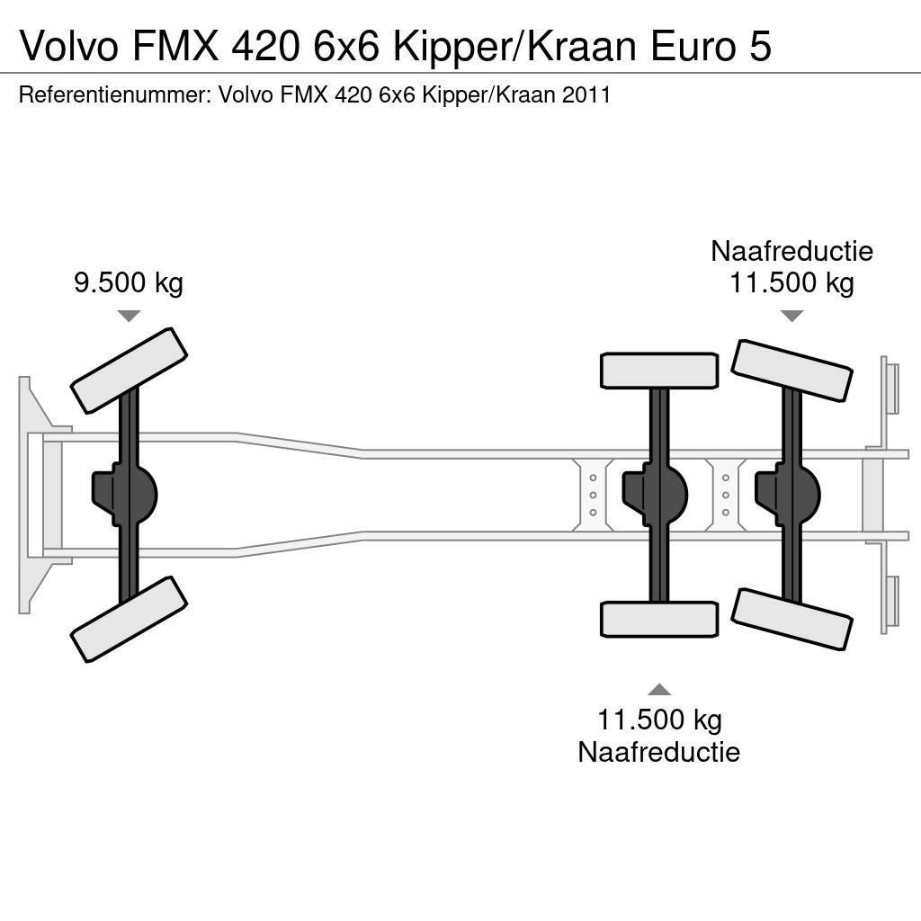 Volvo FMX 420 6x6 Kipper/Kraan Euro 5 Camion benne