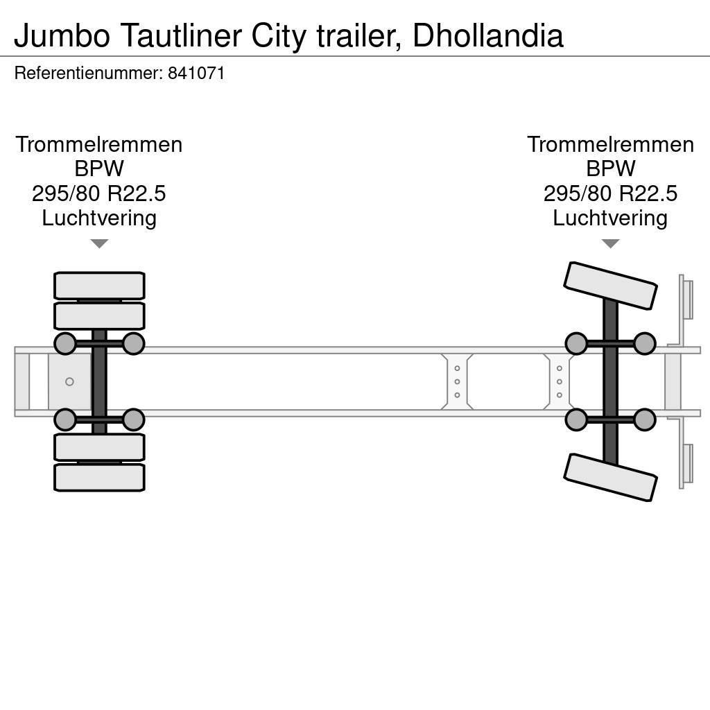 Jumbo Tautliner City trailer, Dhollandia Semi remorque à rideaux coulissants (PLSC)