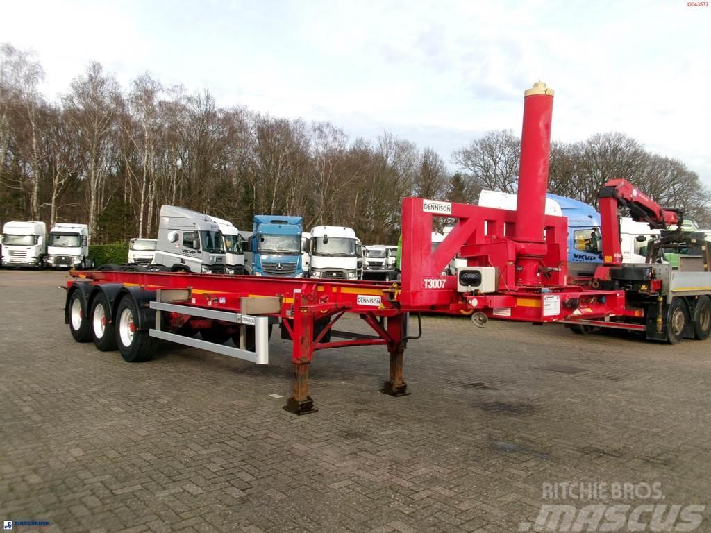 Dennison 3-axle tipping container trailer 30 ft. Benne semi remorque