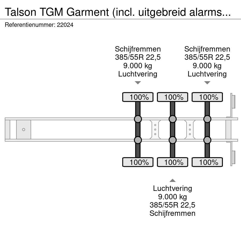 Talson TGM Garment (incl. uitgebreid alarmsysteem) Semi remorque fourgon