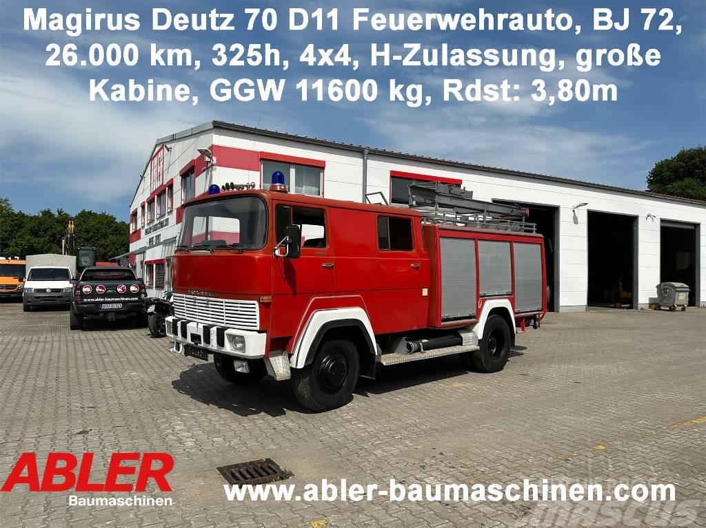Magirus Deutz 70 D11 Feuerwehrauto 4x4 H-Zulassung Camion Fourgon