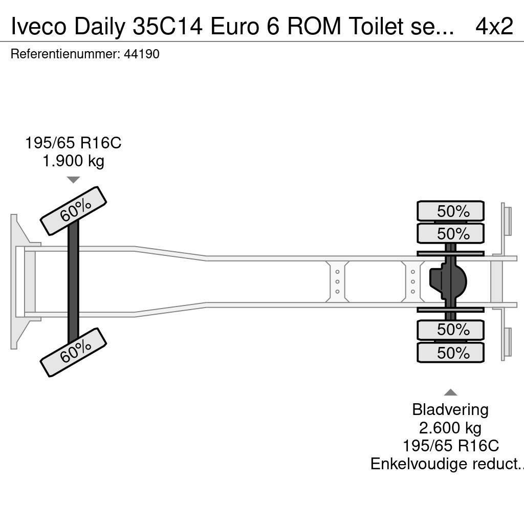 Iveco Daily 35C14 Euro 6 ROM Toilet servicewagen Camion aspirateur, Hydrocureur