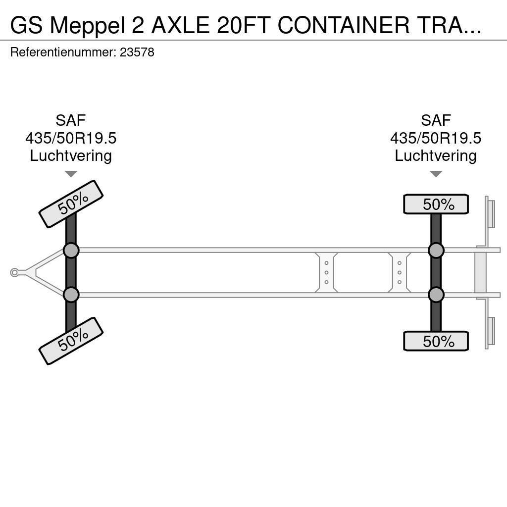 GS Meppel 2 AXLE 20FT CONTAINER TRANSPORT TRAILER Remorque porte container