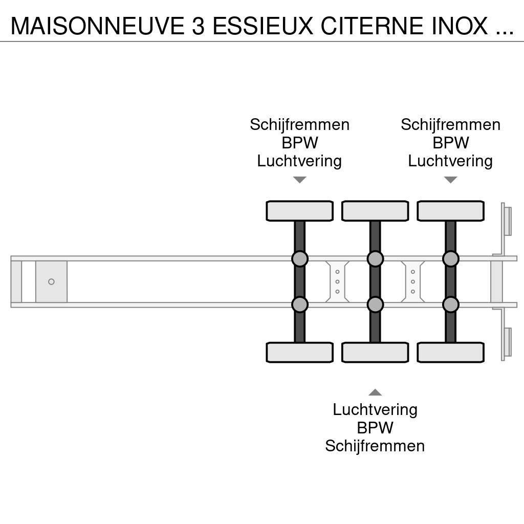 Maisonneuve 3 ESSIEUX CITERNE INOX ISOLEE  - 4 COMPARTIMENTS ( Semi remorque citerne