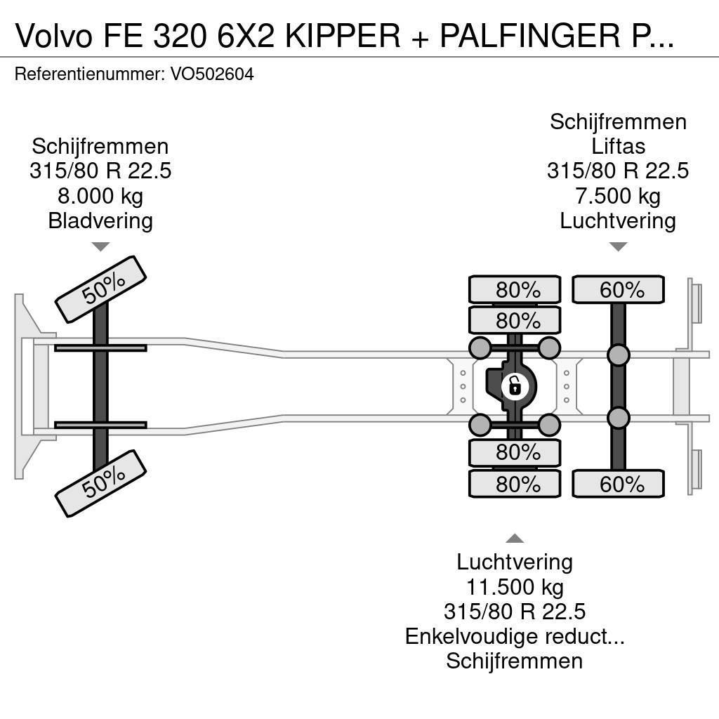 Volvo FE 320 6X2 KIPPER + PALFINGER PK12502 + REMOTE + M Camion benne