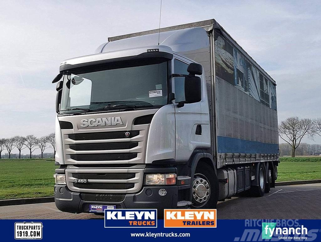 Scania G450 met palfinger kooiaa Camion à rideaux coulissants (PLSC)