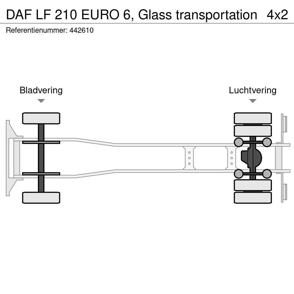 DAF LF 210 EURO 6, Glass transportation Camion Fourgon