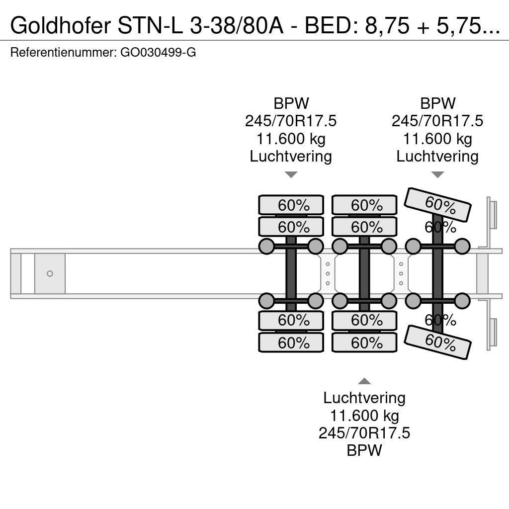 Goldhofer STN-L 3-38/80A - BED: 8,75 + 5,75 METER Semi remorque surbaissée
