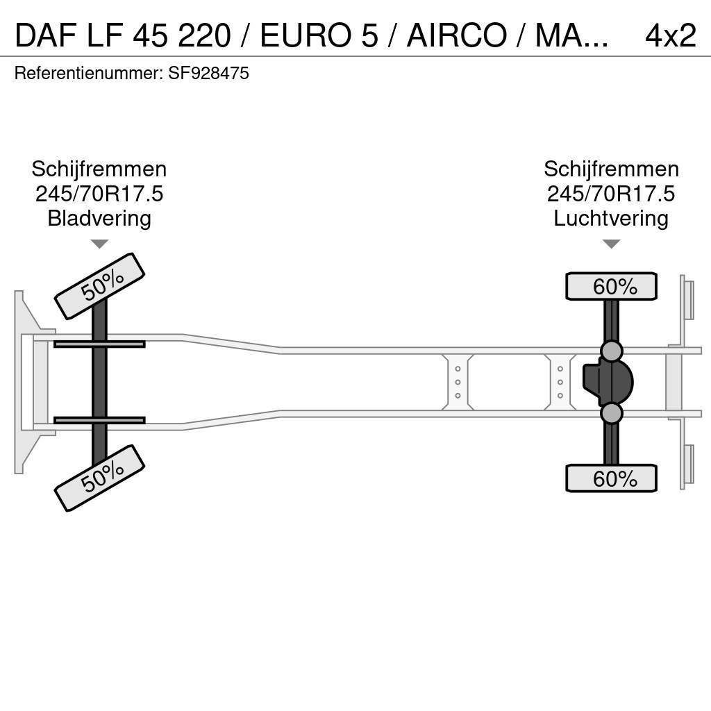 DAF LF 45 220 / EURO 5 / AIRCO / MANUEL / DHOLLANDIA 2 Camion à rideaux coulissants (PLSC)