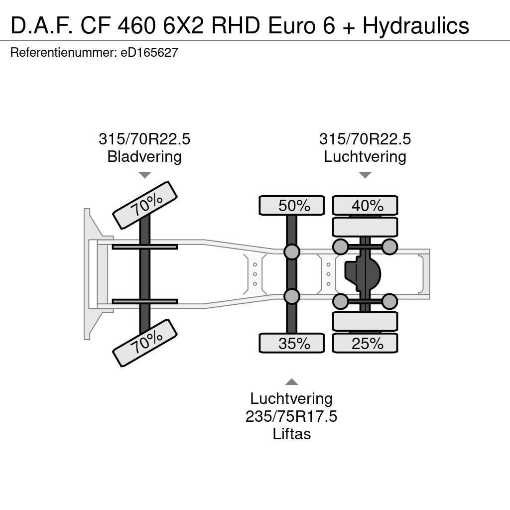 DAF CF 460 6X2 RHD Euro 6 + Hydraulics Tracteur routier