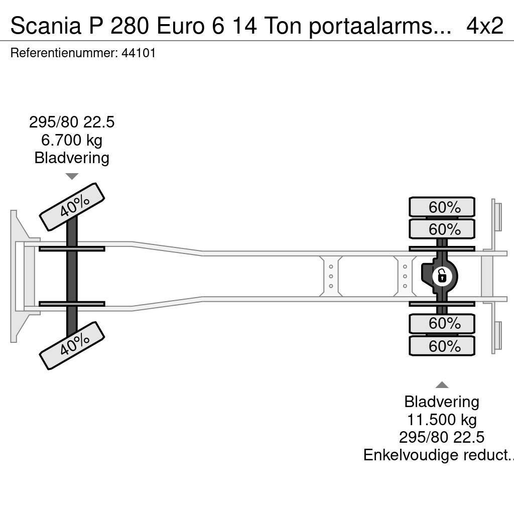 Scania P 280 Euro 6 14 Ton portaalarmsysteem Camion multibenne