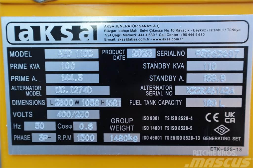 AKSA APD 110C Valid inspection, *Guarantee! Diesel, 110 Générateurs diesel