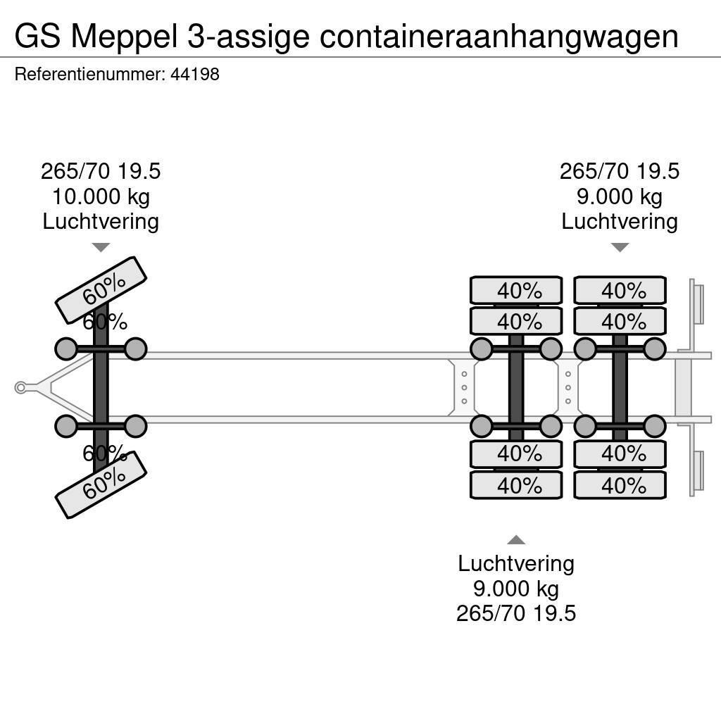 GS Meppel 3-assige containeraanhangwagen Remorque porte container