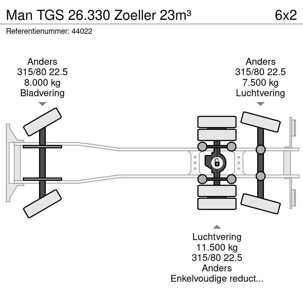 MAN TGS 26.330 Zoeller 23m³ Camion poubelle
