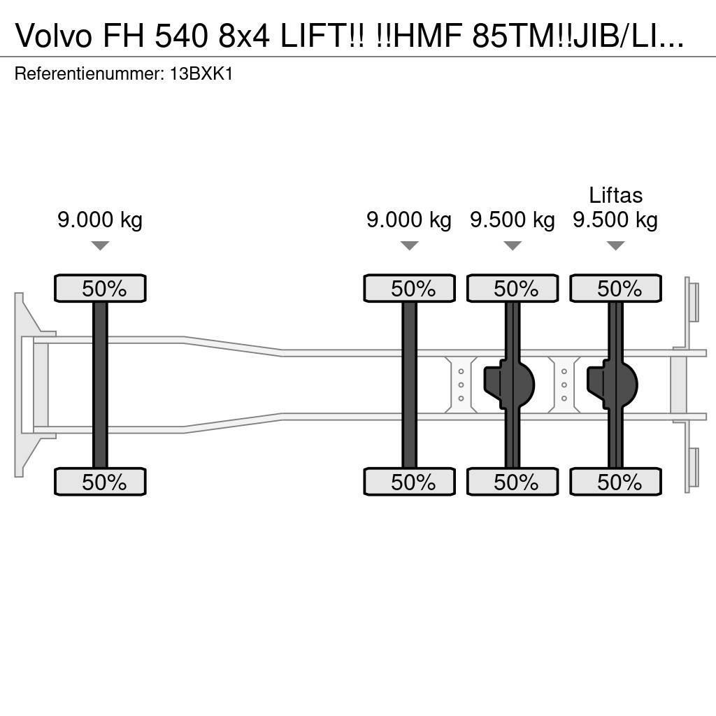 Volvo FH 540 8x4 LIFT!! !!HMF 85TM!!JIB/LIER/WINCH!!2018 Grues tout terrain