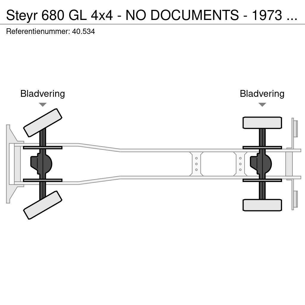 Steyr 680 GL 4x4 - NO DOCUMENTS - 1973 - 40.534 Camion plateau