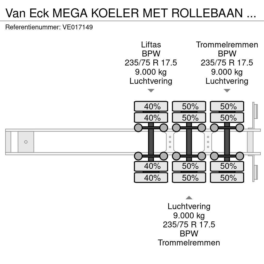 Van Eck MEGA KOELER MET ROLLEBAAN + CARRIER VECTOR 1800 Semi remorque frigorifique
