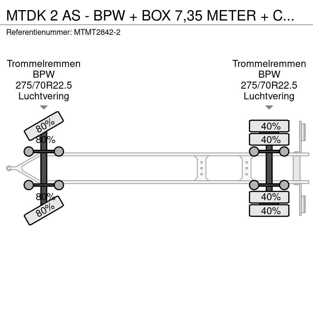  MTDK 2 AS - BPW + BOX 7,35 METER + CARGOLIFT ZEPRO Remorque Fourgon