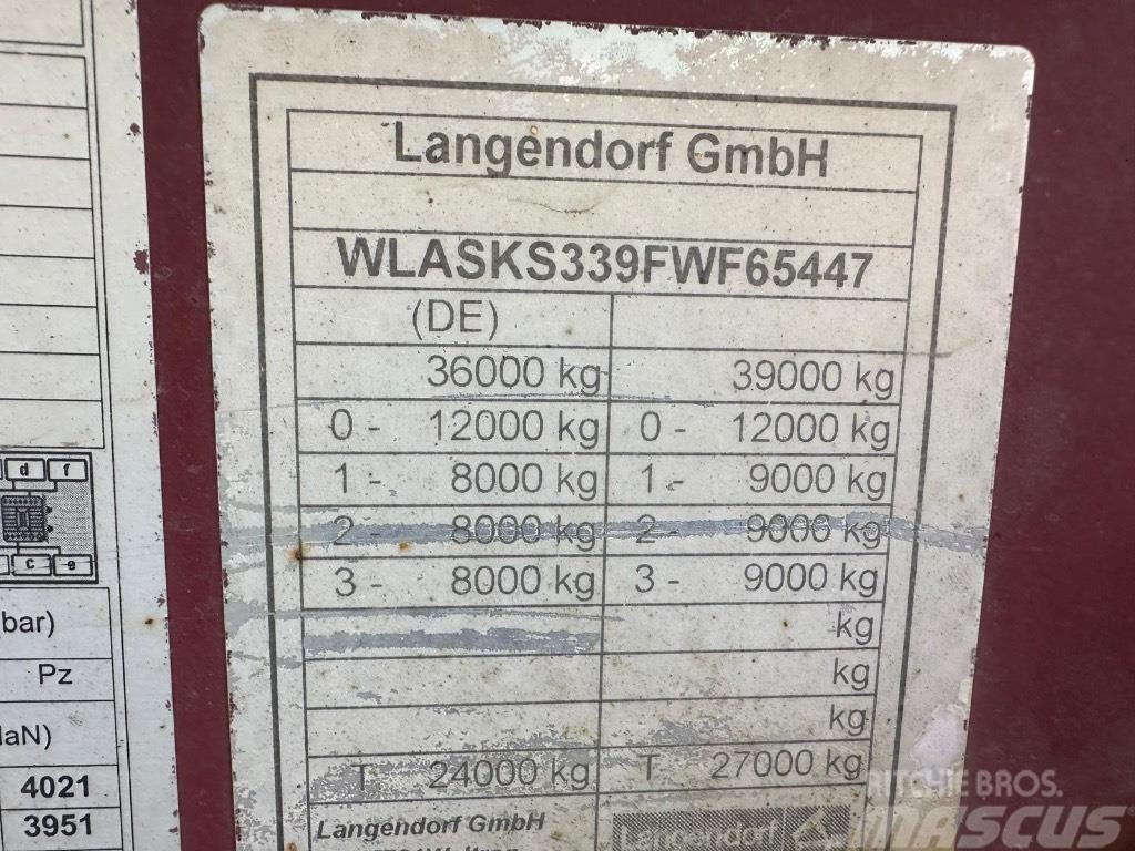 Langendorf 3 akselinen kippipuoliperävaunu Benne semi remorque