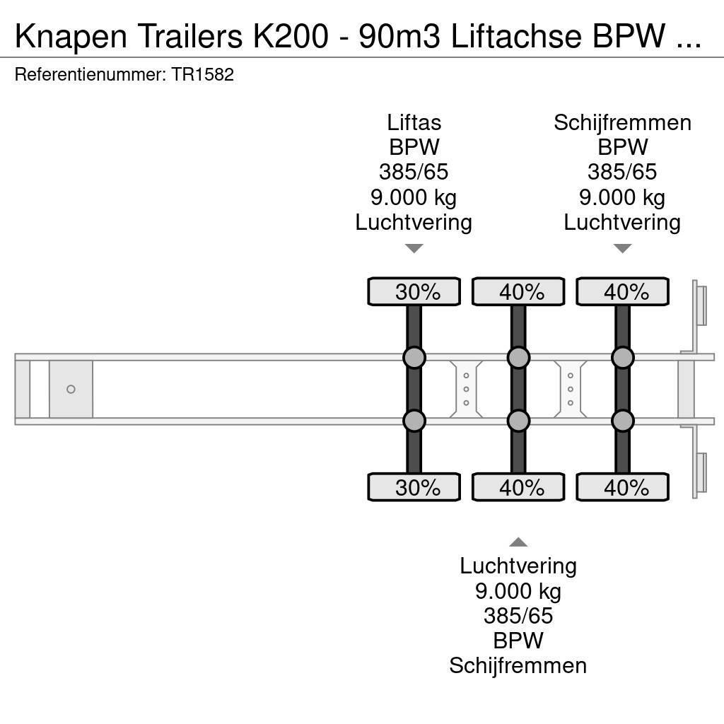 Knapen Trailers K200 - 90m3 Liftachse BPW Alcoa Floor 10m Semi-remorques à plancher mobile