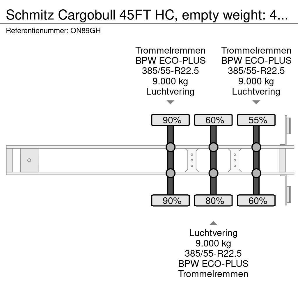 Schmitz Cargobull 45FT HC, empty weight: 4.240kg, BPW+drum, NL-chass Semi remorque porte container